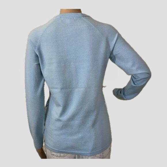 Meister Montage Winter Ski Blue Wool Spandex Blend Sweater Size M - Picture 4 of 10